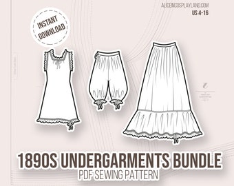 1890s Undergarments Bundle Historical Sewing Pattern