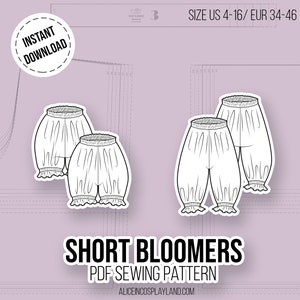 Elasticated Short Bloomers Sewing Pattern