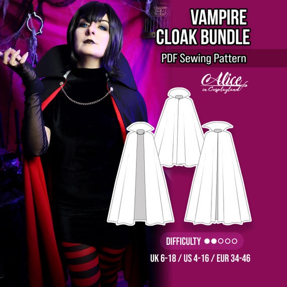 Vampire Cloak Bundle - Cosplay PDF sewing pattern