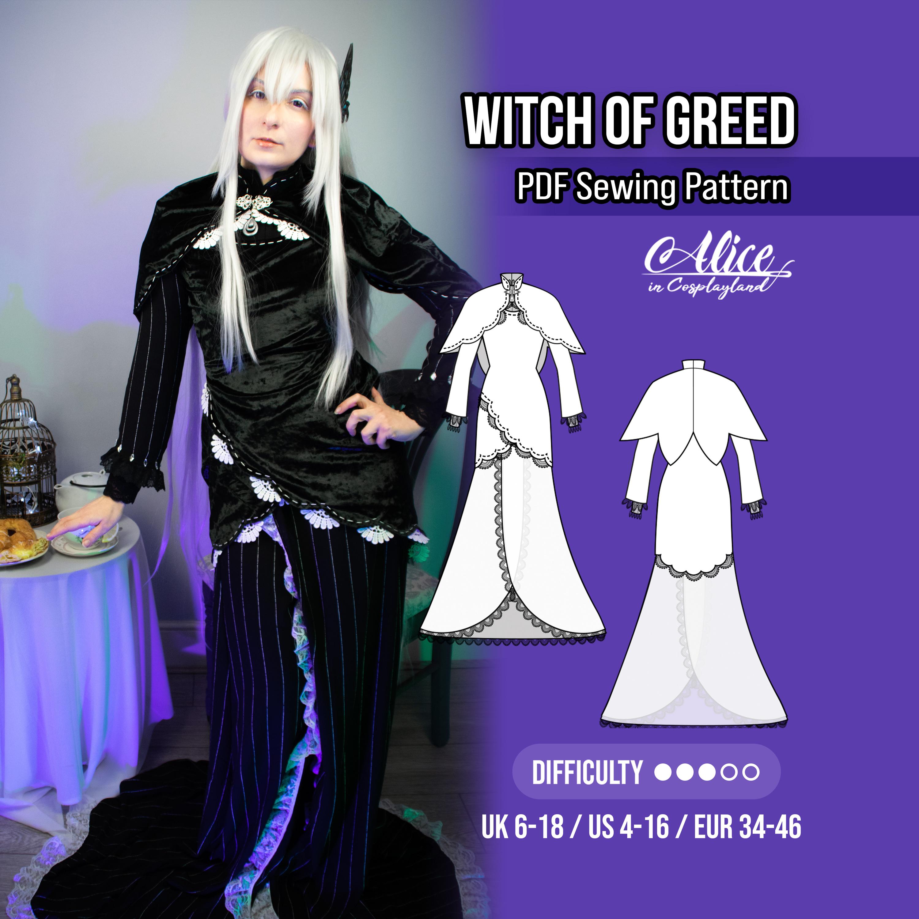 Witch of Greed Echidna Cosplay Sewing Pattern - Etsy