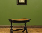 Small Black Painted Caned Stool, dressing stool, piano stool, luggage stand