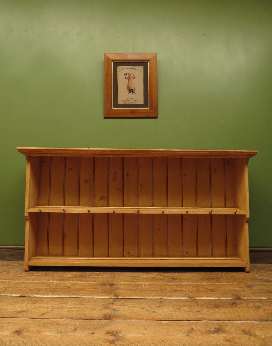 Antique Victorian Pine Kitchen Wall Shelves Large Solid Open Etsy