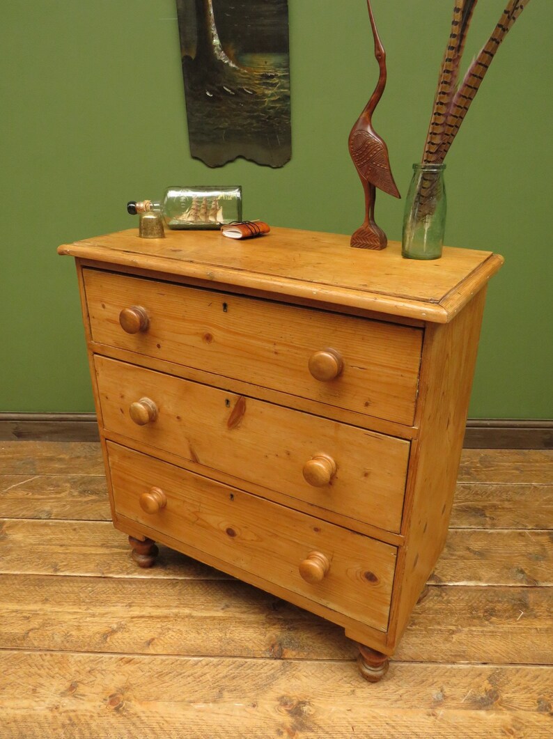 Victorian Pine Chest Of Drawers Etsy