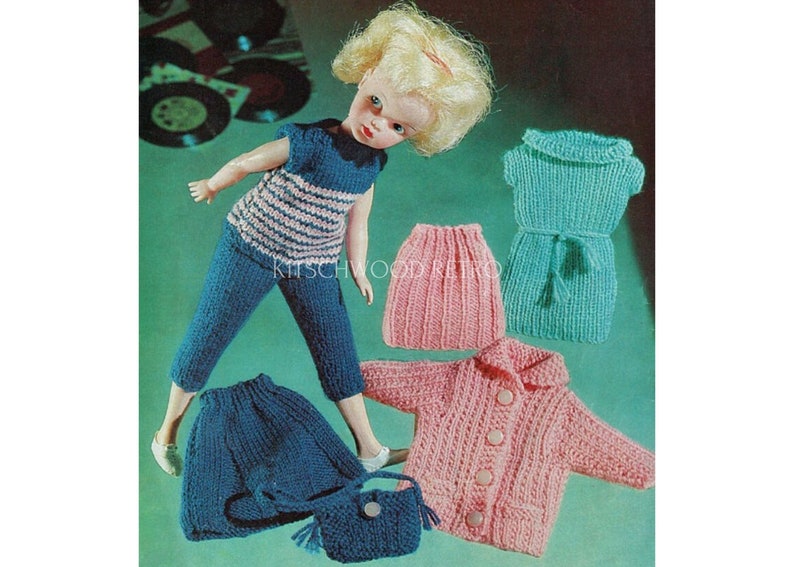 12 doll sindy doll 1960s sindy knitting pattern sindy doll clothing sindy outfit sindy clothes sindy doll knitting patterns