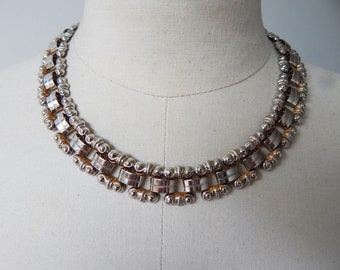 Handmade foam coral necklace with genuine silver gold plated navette clasp