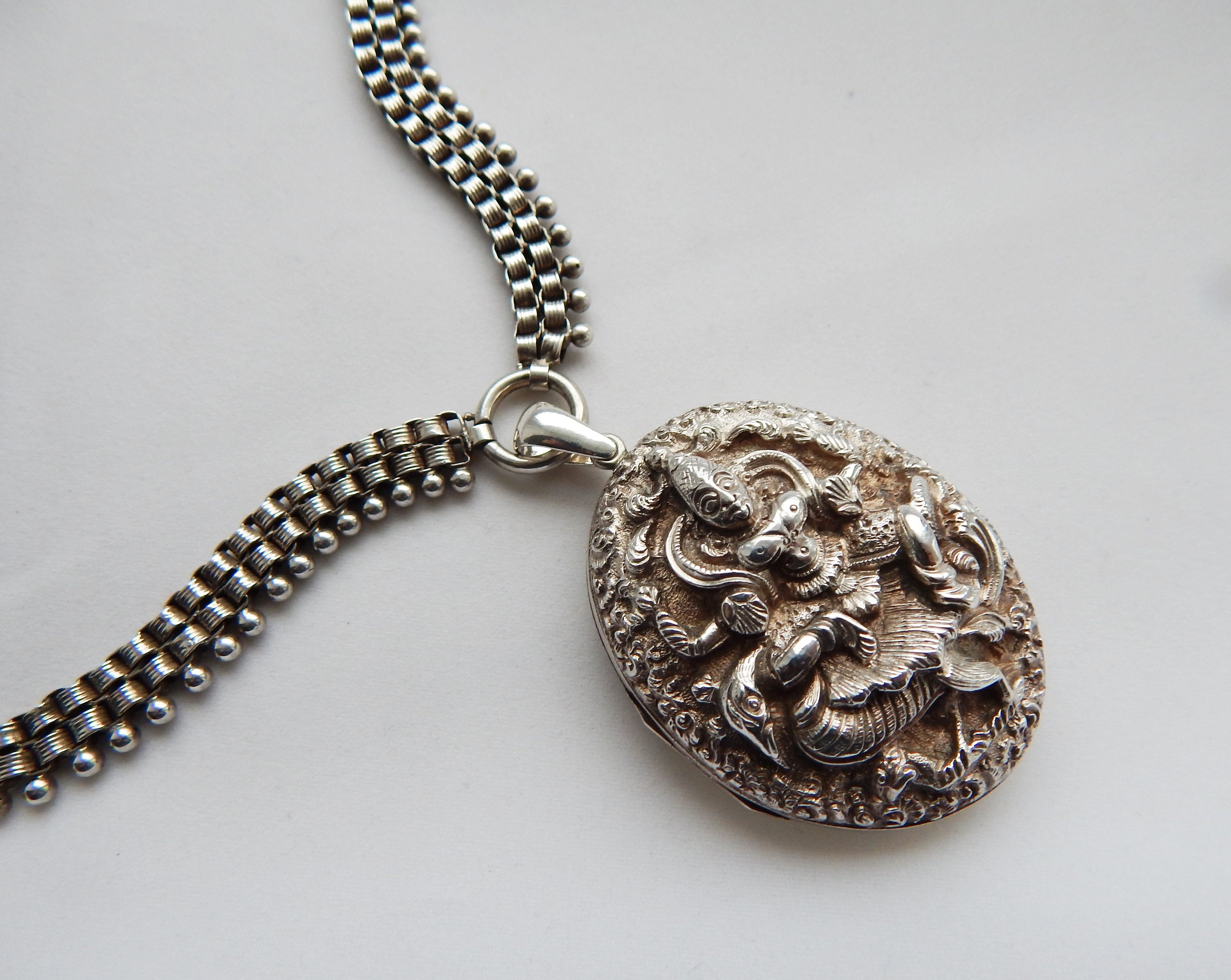 An Antique Book Chain Necklace Sterling Silver Victorian Etsy