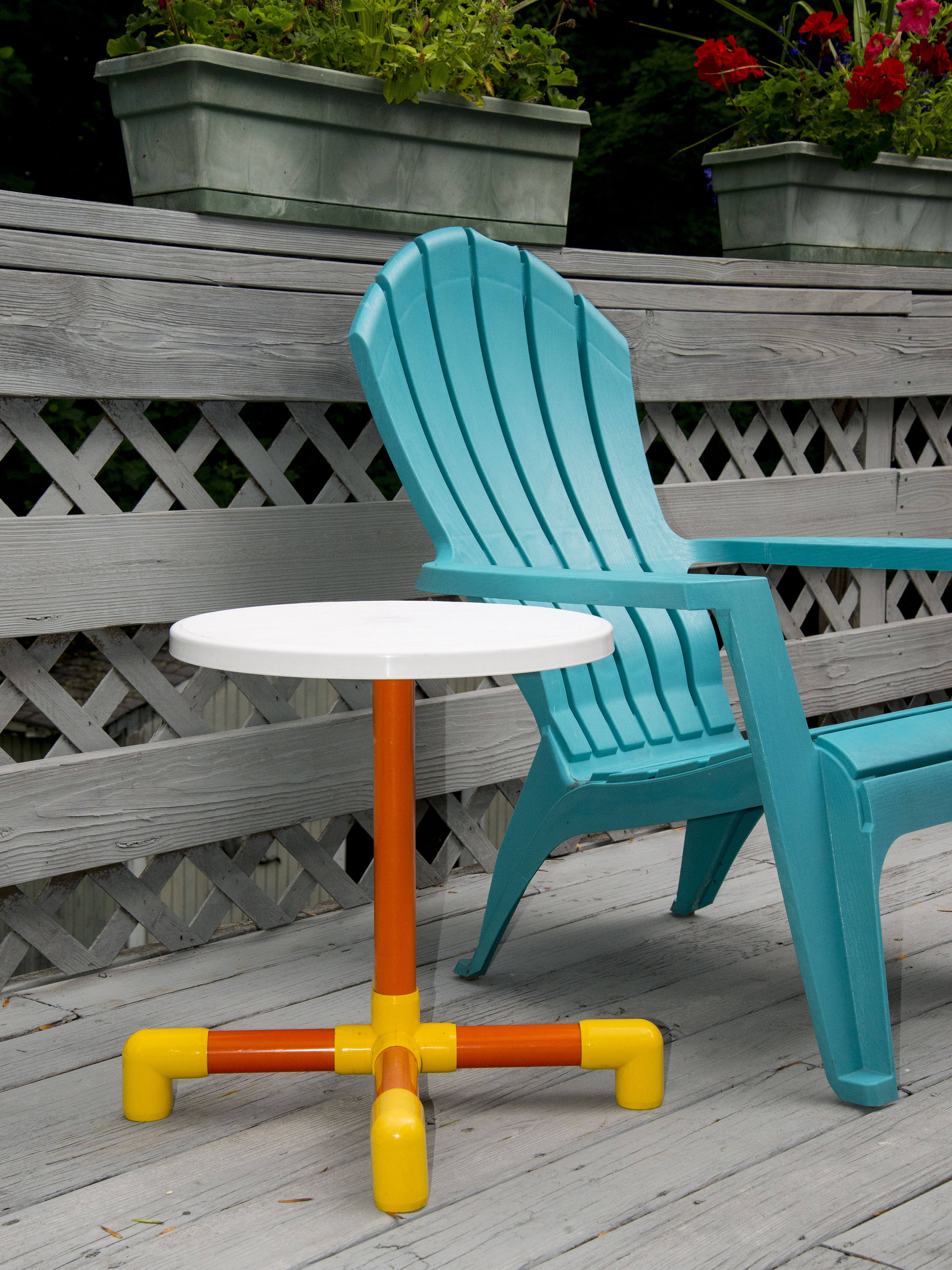 Lawn Patio Side Modern Deck Table With Poly Storage Bag. - Etsy