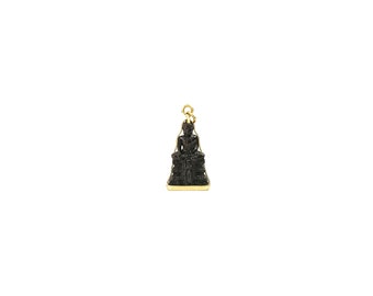 Borann "BALANG PICH" Diamond Throne Buddha Pendant | Dharani Mother Earth Goddess Tamarind wood Success Protection