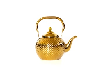 Borann &quot;KAMSIEV” Gold stainless steel tea kettle | Ritual Ceremony Puja Offerings Tea pot Water 1.5L
