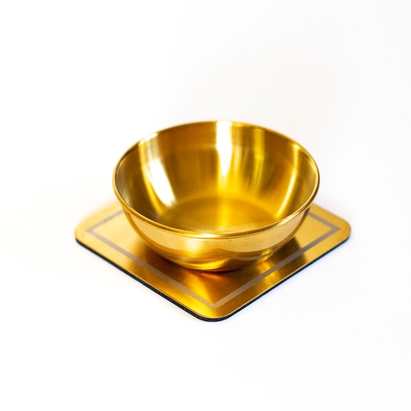 Borann Offering Bowls (5pcs) | Gold Stainless Steel bowls for Altar Ritual Offerings Puja Buddhist Hindu Deity