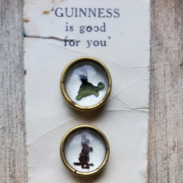 Vintage 1950's set of Guinness promotional waistcoat buttons.