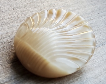 Vintage Czech glass moonglow shell button.