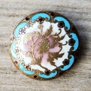 Vintage PARIS early 1900's enamel button.