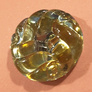Vintage large Czech glass jelly button.