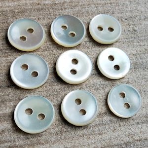 Lot De 8 Boutons De Manchette Vintage En Nacre - Ancien - Occasion