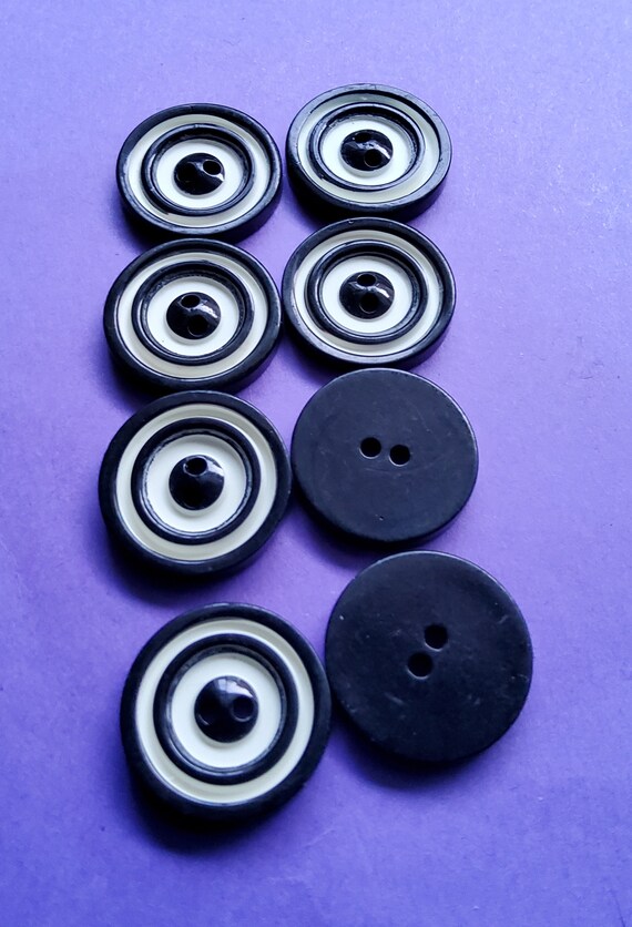 Lot 8 Boutons Roses Vintage 17,5 Mm – Plastique Années 50 Pour Couture Et Artisanat