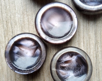 Vintage set of five 1950's large acrylic coat buttons.