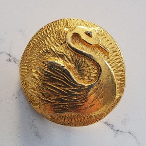 Vintage large 1950's designer swan coat button.