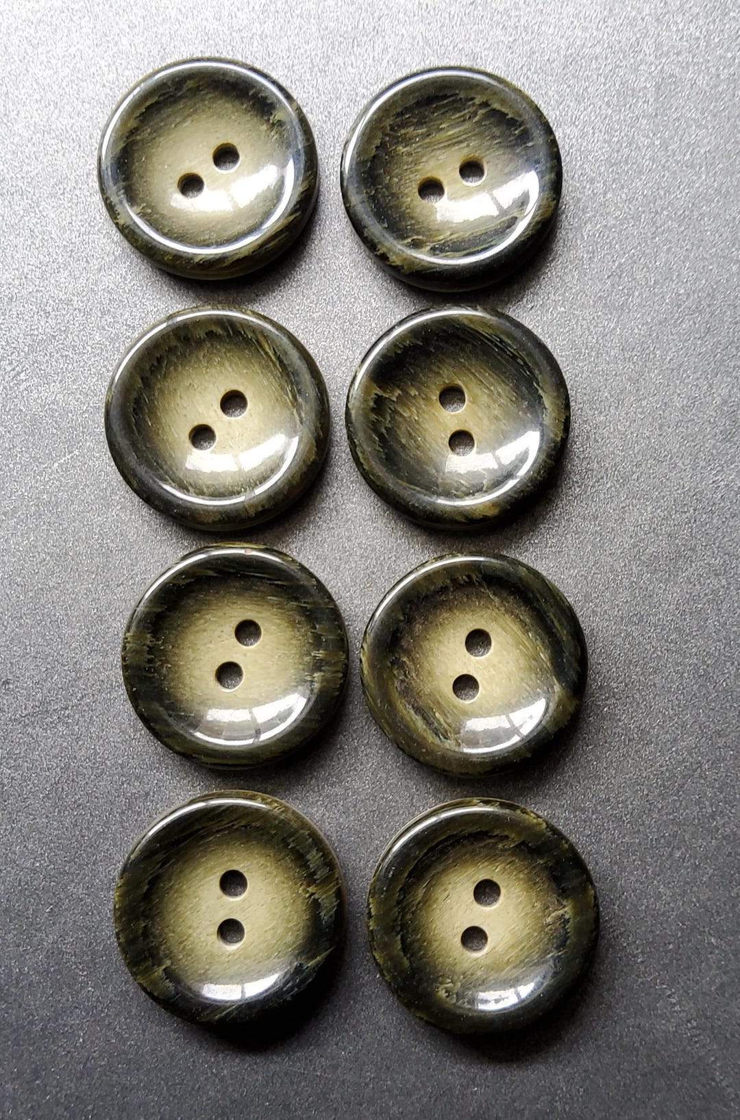 Vintage Set of Eight Green Faux Horn Buttons. - Etsy