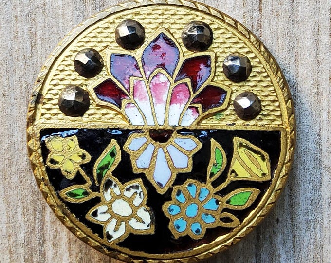 Vintage Large Early 1900's Champleve Enamel Button. - Etsy