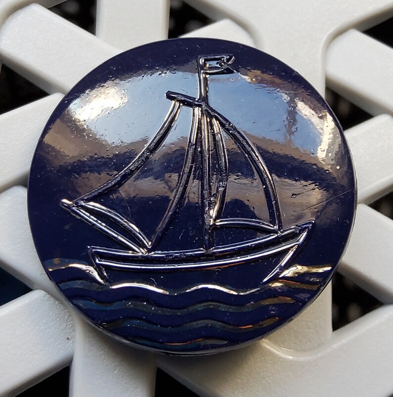 Ship Button Vintage Large Art Deco Sailing Boat Button. - Etsy