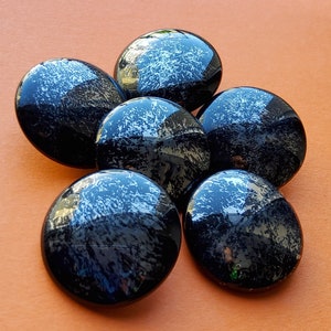 Vintage six large Czech glass Buttons.