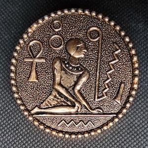 12 Pcs Vintage Egyptian Hieroglyphics 2-hole Buttons