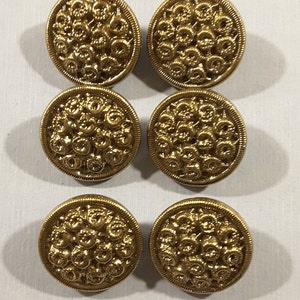 Vintage set of six 1930&#39;s Czech glass buttons.