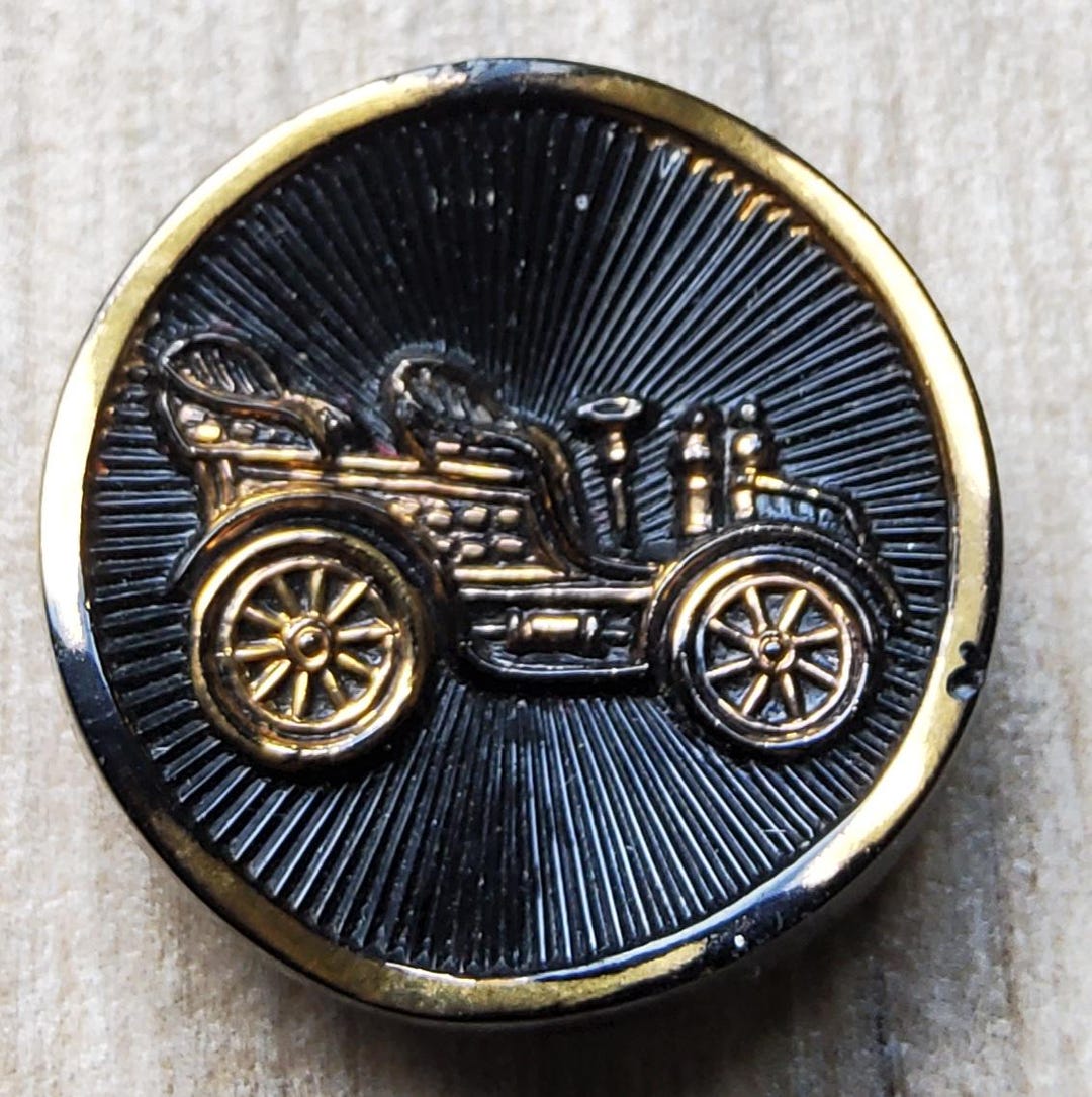 Vintage 1950's Large Glass Classic Car Button. - Etsy