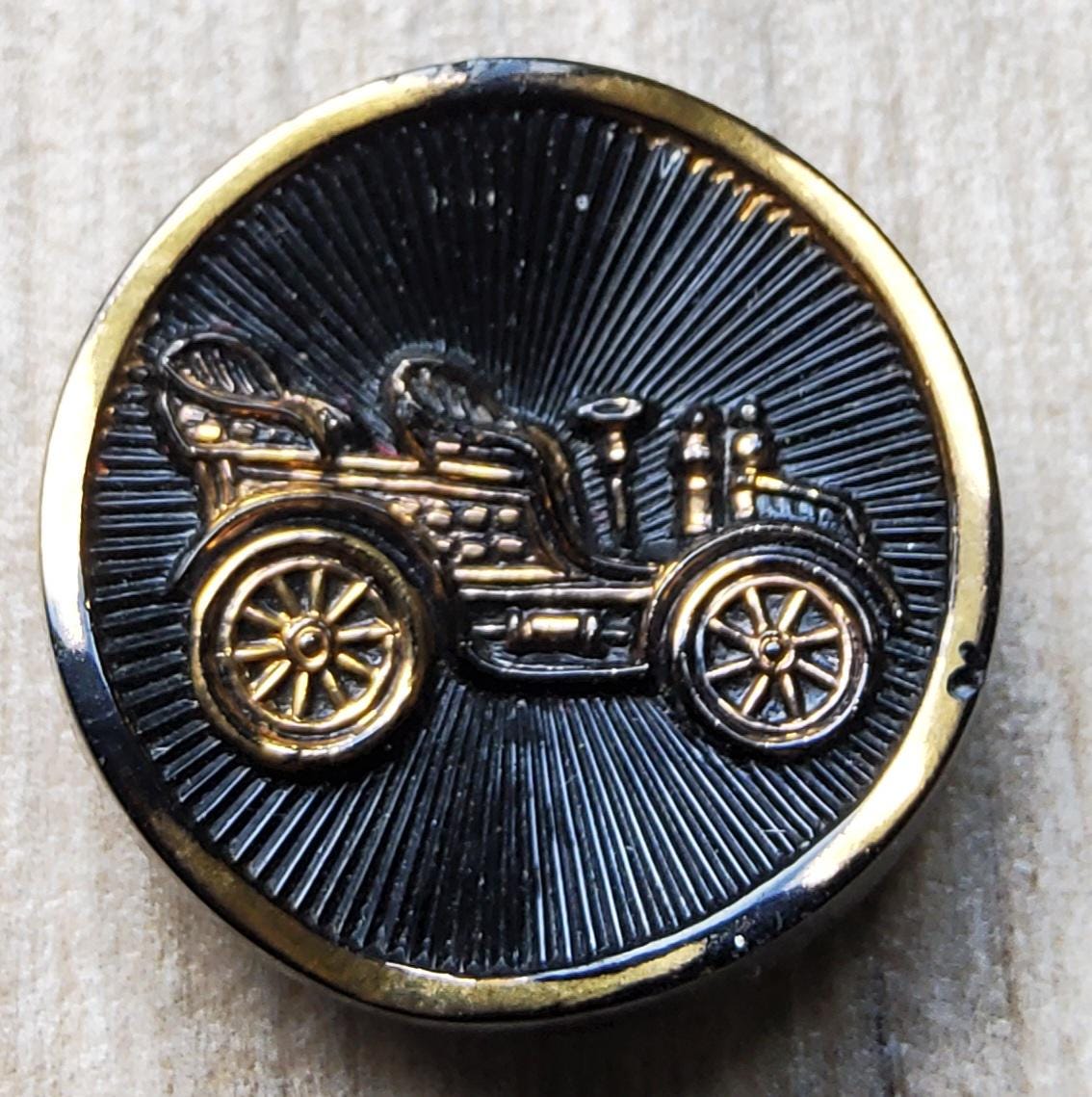 Vintage 1950's Large Glass Classic Car Button. - Etsy
