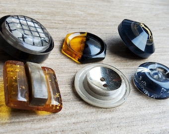 Vintage assorted collection of 1920-30's lucite buttons.