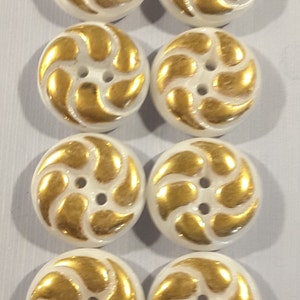 Vintage 1930&#39;s Czech glass set of 8 buttons.