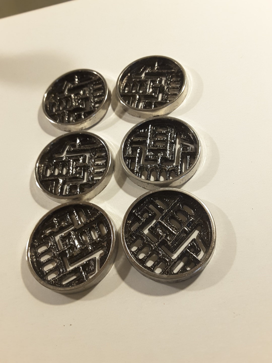 1960’s Fashion-Tone Plastic Buttons - Yellow - set of 4 - 1 1/4