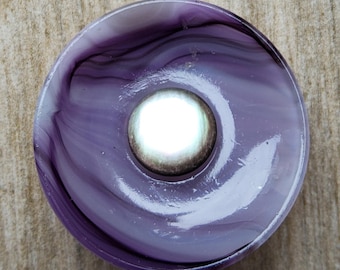 Vintage 1900&#39;s large opaque purple glass button.