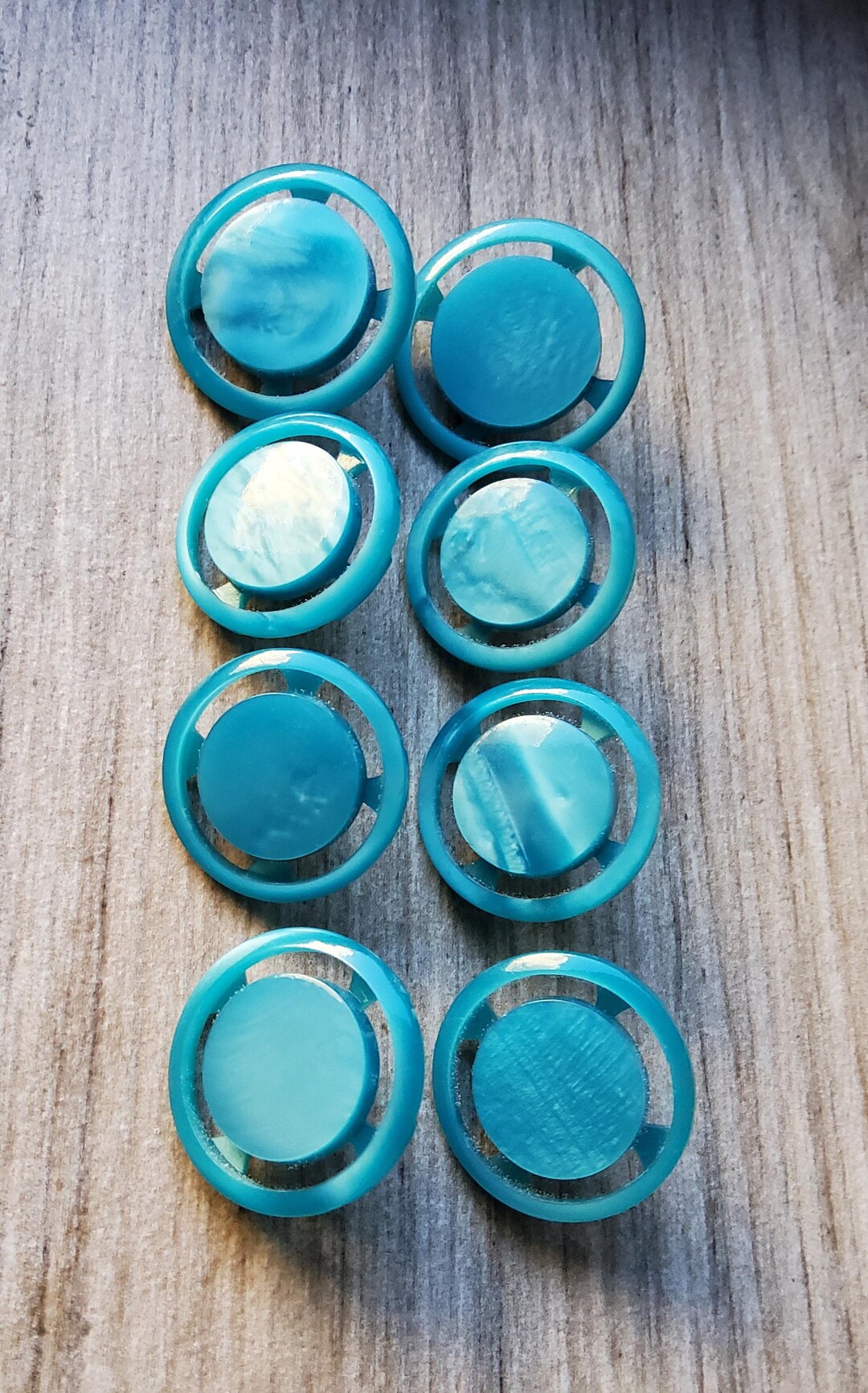 Turquoise Shell Buttons Vintage Set of Eight Large 1950's Turquoise Coat Buttons. - Etsy
