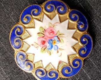 1900 年代初頭のヴィンテージ パリの手描きエナメルボタン。 - Etsy 日本