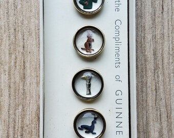 Vintage Boxed Set von 1950 Guinness Buttons.