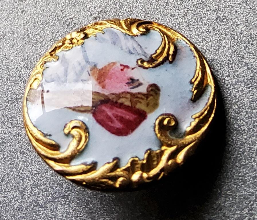 1900 年代初頭のヴィンテージ パリの手描きエナメルボタン。 - Etsy 日本
