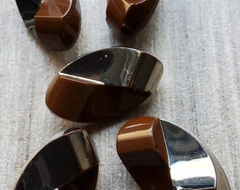 Vintage set of five Art Deco glass buttons.