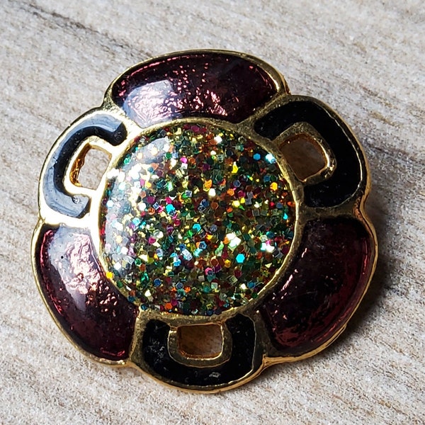 Vintage haute couture enamel jacket button.