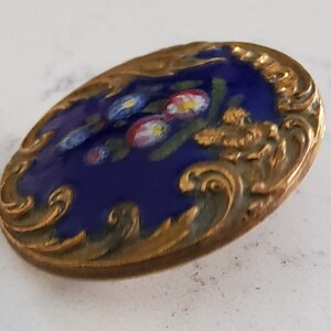 Vintage early 1900's Paris back enamel button. image 4