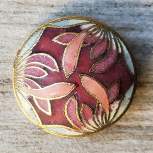 Vintage 1900's Paris back champleve enamel button.