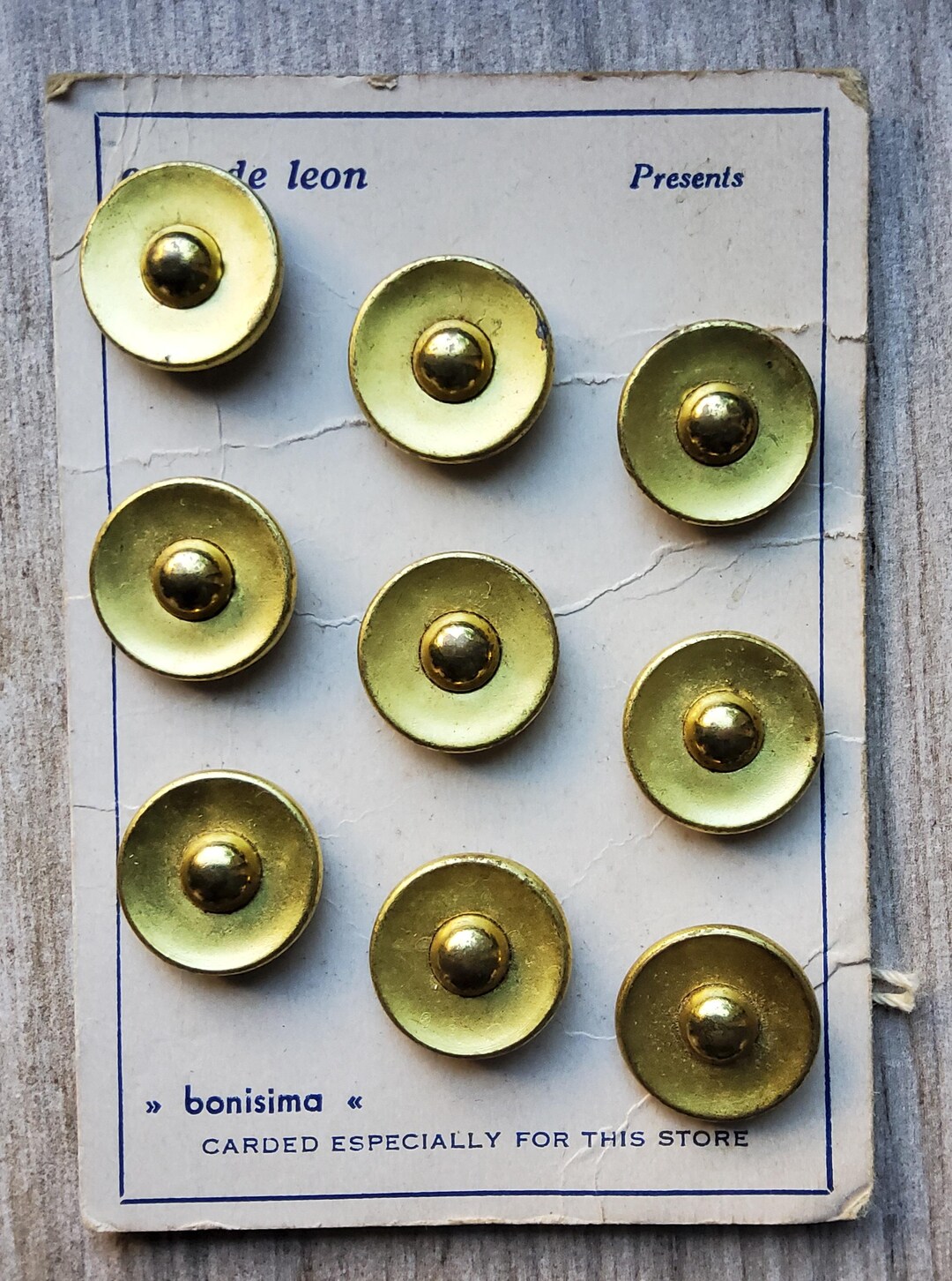Vintage Set of Nine 1950's Gold Metal Jacket Buttons. - Etsy