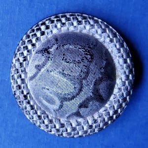 Bohemian Czech Vintage hand molded faux fabric glass button.