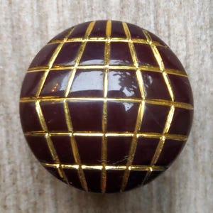 Botón de cristal con diseño geométrico vintage de los años 50.
