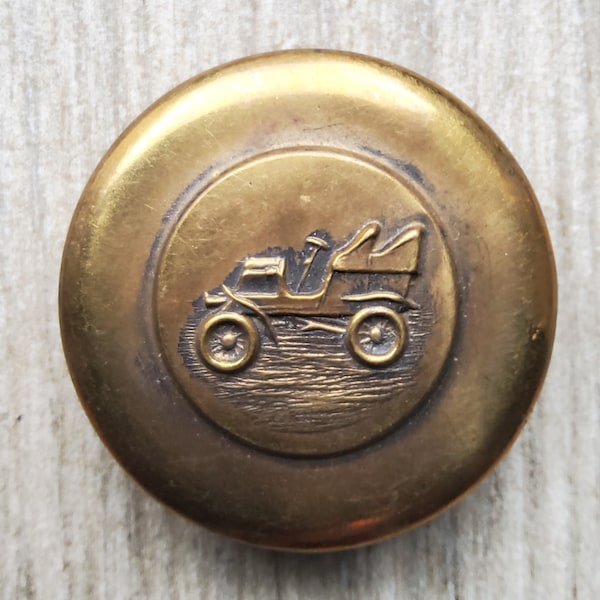 Vintage early 1900's automobile large brass button.