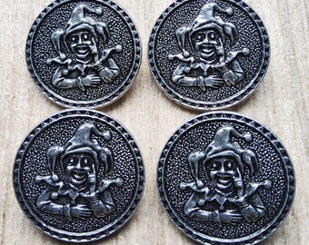 Vintage Set of Four Jester Alloy Metal Coat Buttons. - Etsy