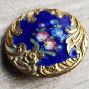 Vintage early 1900's Paris back enamel button. image 5