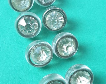 Vintage ste of eight 1920-30's paste and glass buttons