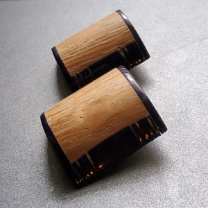 Vintage large 1920-30&#39;s pair of wooden coat buttons.